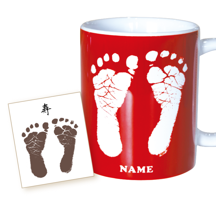 足型をそのままマグカップに